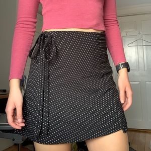Polka dot brandy wrap skirt